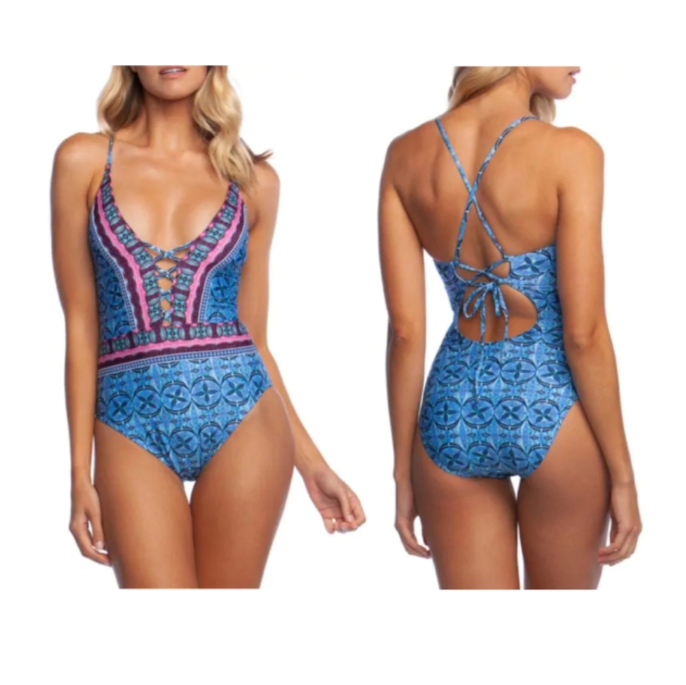 6 NWT La Blanca Realist Plunge Swimsuit